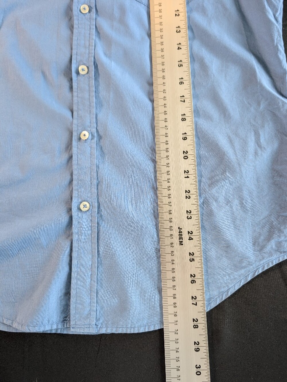 Lacoste Blue Long Sleeve Button Up Shirt Men's Size 42 - Picture 4 of 9